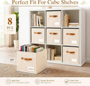 Storage Cubes 8 Pack, 11 Inch Fabric Storage Cubes Organizer Bins with Labels, Odor-Free & Sturdy PP Structure, Cubby Baskets for Closet, Shelves, Toys & Nursery (Beige) — 2