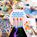 162 Pcs Paint Brushes Bulk, Round Flat Tip Acrylic Paint Brushes Set for Kids Classroom Crafts Oil Watercolor Canvases Face Painting Touch Up — 5