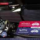 Autoamerics 1-Piece Windshield Sun Shade Grunge American Flag - 2 USA Design - Foldable Car Front Window Sunshade for Most Sedans SUV Truck - Blocks Max UV Rays and Keeps Your Vehicle Cool - Medium — 7