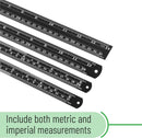 Mr. Pen- Metal Straight Edge Ruler, 4 pcs, 6", 8", 12", 14", Black | 6, 8, 12, 14 inch — 3