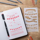 Mr. Pen- Journal Stencils, 4x7 Inch, 12 Pack | Journaling Stencils — 6
