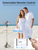 Portable Selfie Stick, 4 in 1 Extendable Phone Tripod Stand with Detachable Wireless Remote & Phone Holder 360° Rotating Mini Travel Tripod Compatible with iPhone 16/15/14/13 Pro/Android/Gopro photo 3