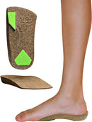 3/4 Length Cork Neon Shield Arch Support Insole for Kids with Foot Pronation, Flat feet, or Any Other undiagnosed Arch Support Issues. (Kids Size 4-7.5) — 1