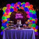 100 Pcs UV Neon Balloons, Neon Glow Party Balloons UV BlackLight Balloons glow in the dark party supplies for Birthday Decorations Wedding Glow Party Supplies Light up Balloons | Colourful-100pieces — 7