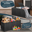 Extra Large Toy Box with Lids, Collapsible Storage Bin, 38"x16"x14",Black — 3