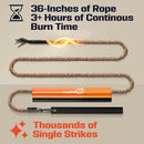 PREPARED4X Fire Starter Survival Tool - All-in-One Flint and Steel Fire Starter Kit - Ferro Rod Fire Starter with 36" Waterproof Tinder Wick Rope and Steel Fire Striker - Patented Firestarter — 6
