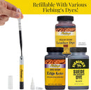 Fiebing's Refillable Paint Pen 3mm Fine Tip - Versatile Marker Tool for Leather Work, Detailed Art, Edges, Backgrounds, Touch-Ups - Includes Dye Dropper, Compatible with Leather & Suede Dye — 1