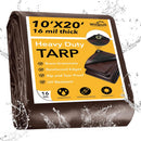 Tarp 10x20FT, 16 Mil Heavy Duty Large Tarps, Waterproof Tarp with Brass…
