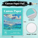 Prudiut Canvas Paper Pad 9x12 in, 25 Sheets, 200 GSM, Glue Bound | 9”x12” — 2