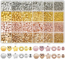 selizo 2160 Pieces Gold Spacer Beads Set, Assorted Bracelet Beads for DIY Jewelry Making(Gold, Sliver, Rose Gold, KC… — 1