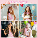 KICOSY Birthday Baddie Sash and Headband Set with Pink Glittery Cake Topper — 5
