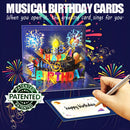 Happy Birthday Cards, Musical LED Lights Birthday Card | Blue — 4