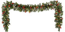 National Tree Company 9ft Pre-Lit Wintry Pine Flocked Christmas Garland — 1