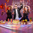 4 Pack Iridescent Pink Plastic Tablecloths, FunnyPars Shiny Disposable Laser Rectangle Table Covers, Holographic Foil Tablecloth Iridescent Party Decorations for Kpop Birthday Wedding Xmas, 54x108Inch — 7