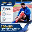 PCSsole Heavy Duty Plantar Fasciitis Insoles, 250+lbs Arch Support - Blue - Mens 8-8.5 | Womens 10-10.5(10.63")(270MM) — 2