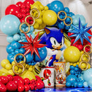 ALL-IN-1 Hedgehog Balloon Arch Kit with BONUS Rings & Starburst Balloons - Red Blue Yellow Balloons Garland for Cartoon Hedgehog Birthday Party Decorations & Party Supplies - Somic Party Decorations S | Red, Blue, Yellow, Light Blue — 5