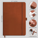 RETTACY Lined Journal Notebook, 192 Numbered Pages, A5 Size (5.7'' x 8.3'') | Brown — 2