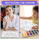 Teling 12 Pcs Pre Drawn Stretched Canvas Kit for Adults Painting Pre Printed Canvas Outline for DIY Painting Party Favor,6 x 6 x 0.6 Inches(Flower) — 5