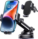 Qifutan Dash Mounted Holders Phone Holders for Your Car Phone Mount for Car Windshield Dashboard Air Vent Universal Desk Mounts Hands Free Automobile Cell Phone Holder Fit for iPhone Smartphone | Wood Black photo 1
