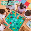 burgkidz STEM Road Build Puzzle: Teal Board, 200+ Chal. w/ 2 Cars — 4