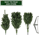 Casafield 7.5FT Realistic Pre-Lit Green Spruce Artificial Holiday Christmas Tree with Sturdy Metal Stand — 7