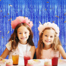 DECOCKRAT 2 Pack Foil Fringe Backdrop - Royal Blue Shiny Tinsel Curtains for Party Decoration/Photo Booth Props - 3.3x6.6 FT Metallic Foil Backdrop for Birthday, Wedding, Graduation, Christmas. — 6