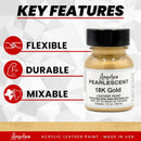 Angelus Pearlescent Leather Paint, 18K Gold - 1 Fl Oz (Pack of 1) — 2