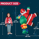 Joiedomi 6 FT Tall Christmas Inflatable Climbing Santa with Gift Bags, Blow Up Xmas Hanging Santa Outdoor Decorations with Build-in LEDs for Xmas Party Decor Yard Outside Garden Holiday Decorations — 4