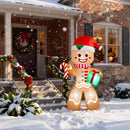 Christmas Inflatable Gingerbread Man, Blow Up Holiday Party Decor with Build-in LED Lights, Waterproof Inflatable Christmas Decorations for Outdoor Roof Yard Lawn Garden Indoor (Brown, 8FT) — 6
