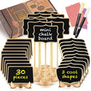 Mini Chalkboard Signs, 30 Pack Framed Small Chalk Board Food Labels with Easel Stand for Party Buffet or Wedding Celebration, Wooden Blackboard as Place Cards for Table Setting or Numbers (30) — 1