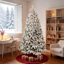 Maylaviu 6ft Pre-lit Christmas Tree, Flocked Christmas Tree with 350 UL Lights & Pine Cones & 888 Tips, Snow Frosted Artificial Christmas Tree Prelit, Auto Hinged Spruce Xmas Tree for Holiday Decor — 3