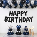 TONIFUL 16 Inch Black Happy Birthday Balloons Banner Decorations for Men — 5