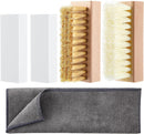 Enhon 5 Piece Suede and Nubuck Cleaning Kit with Brass & Nylon Brushes, 2 Suede Eraser, Microfiber Towel for Shoes, Boots, Bags, Jackets Long Lasting Care Solution — 1
