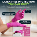 FifthPulse Fuchsia Hot Pink Nitrile Disposable Gloves -3 Mil Medical Exam Nitrile Gloves -Powder and Latex Free — 3