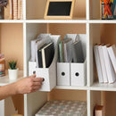 Simple Houseware 6-Pack Magazine File Holder Box, Foldable Cardboard Organizer, White — 6