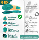 GED Golf Shoe Insoles for Men & Women, Arch Support & Shock Absorption — 6