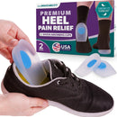 BraceAbility Heel Spur Cups | Medical-Grade Silicone Plantar Fasciitis Insole Cushion Pads, Gel Foot Orthotic & Shoe Insert Protectors (Pair - Large) — 1