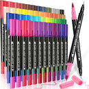 48 Colors Dual Markers Brush Pens, Art Markers Colored Pens for Adult Coloring Books, Brush and Fine Point Dual Tip Artist Colored Marker Set — 1