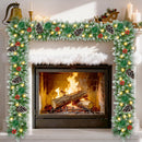 Christmas Garland with Lights 9 FT Artificial Christmas Garland 250 Pieces of Green Rattan Christmas Garland Holiday Artificial Decor for Stairs Wall Door Indoor Outdoor Garland — 1
