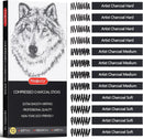 PANDAFLY Compressed Charcoal Sticks, 12 Pack, Soft Medium & Hard — 3