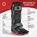 ManaMed ManaEZ Air Boot Tall CAM Boot | Orthopedic Walking Boot For Sprained Ankle with Air Pump | Foot Brace for Injured Foot, Ankle Sprain, Broken Toe & Post Surgery | Fracture & Cast Boots (Large) — 2
