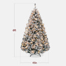 Best Choice Products 6ft Pre-Lit Artificial Christmas Tree Twinkling LEDs, Snow Flocked Design Pine Tree, Full Appearance Lighted Snowy w/Easy Assembly, 250 Lights, 928 Tips Metal Stand — 2