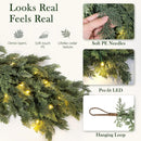 Pre-Lit Christmas Garland 9FT Decorations Real Touch Cedar Cypress Pine Greenery Artificial Green Christmas Garland with Lights for Mantle, Fireplace, Table, Stairs, Door, Indoor Outdoor Decorations — 4