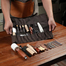 WUTA Leather Craft Tools Kit, Complete Leather Working Supplies with Cutting Knife, Edge Beveler, Stitching Kit, Thonging Knife, and DIY Patterns, Storage Roll for Beginners & Professionals (74pc set) — 1