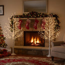 EAMBRITE Lighted Birch Tree, 6ft Prelit White Christmas Trees Outdoor 2Pack — 8