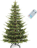 YITAHOME 6.5ft Prelit Aspen Fir Crystal-Decorated Christmas Tree w/Remote — 1