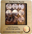 Creative Crafthouse 10 Penny Puzzle, Wood Coin Brain Teaser for Adults — 1