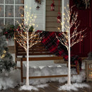 Birch Tree Lights,2 Pack 6 Feet Prelit White Artificial Christmas Trees,Birch Tree with LED Lights, Twinkling Twig Tree for Xmas Home Party Garden Indoor Outdoor Decor — 3