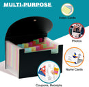 H4D Coupon Receipt Holder, 13 Pocket Accordion File Folder, 7 x 4.5, Black — 5