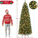 Yaheetech 7.5ft Pre-lit Pencil Artificial Christmas Tree, Green — 4